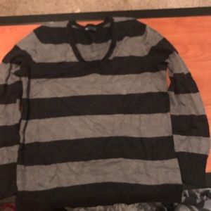 GAP Black and Grey Striped Sweater